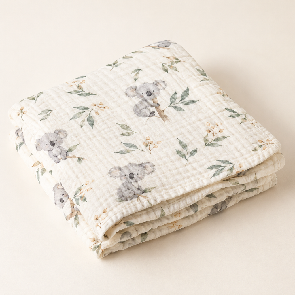 Double-Layer Muslin Baby Blanket, 110 × 110 cm