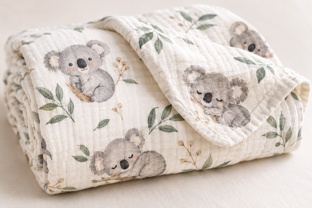 Double-Layer Muslin Baby Blanket, 110 × 110 cm